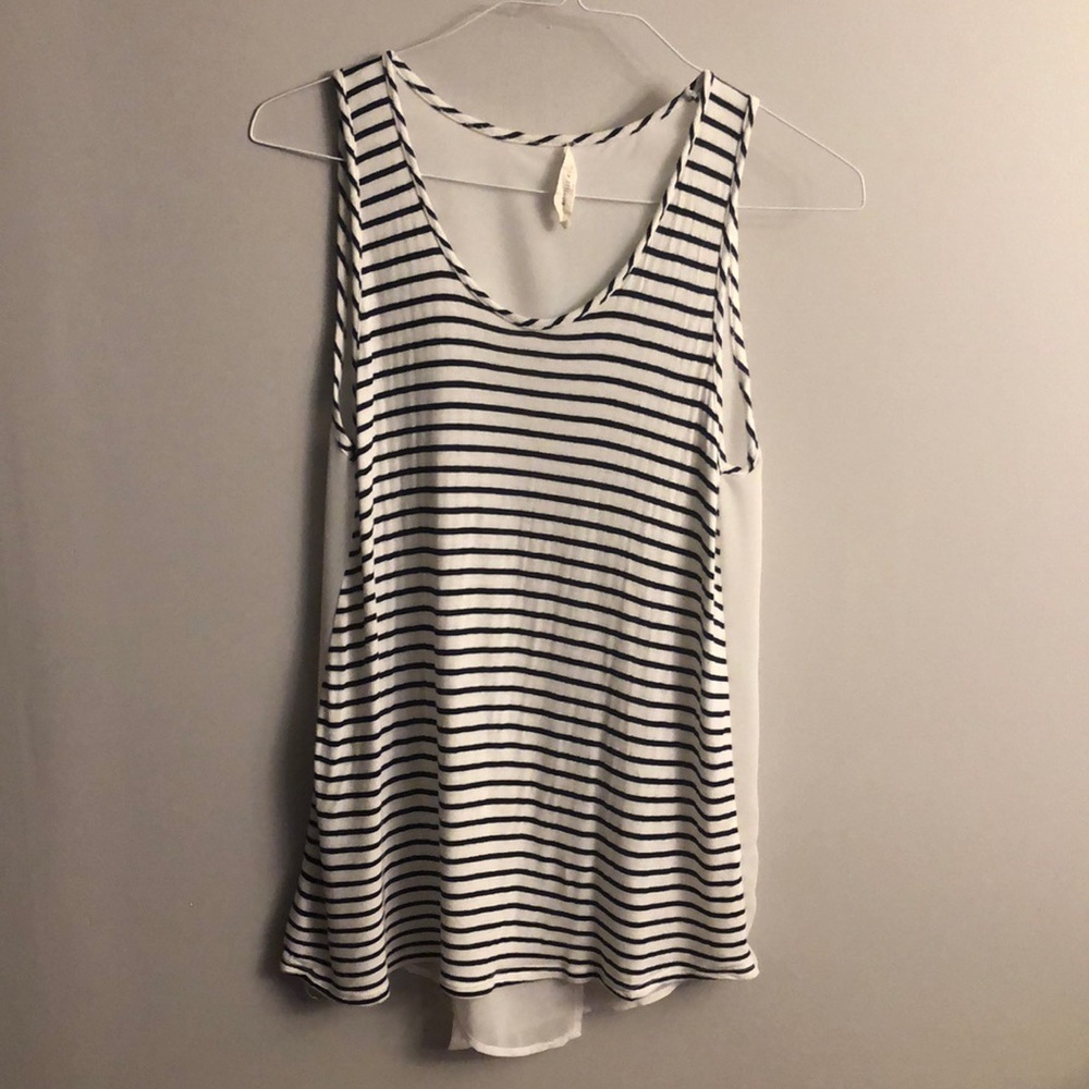 Sophie Rue striped top. Sheer back